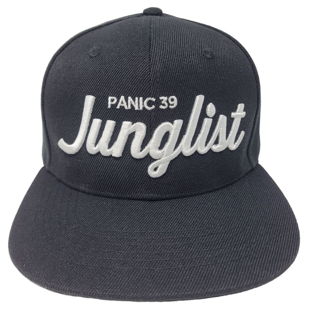 Panic 39 JUNGLIST Snapback Hat Baseball Cap Drum N Bass Rave Flat Bill NEW Black